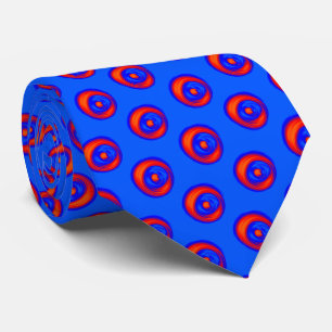 Cravate Motif COOL bleu ciel et rouge orange