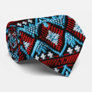 Cravate motif cool broderie occidentale carrelée