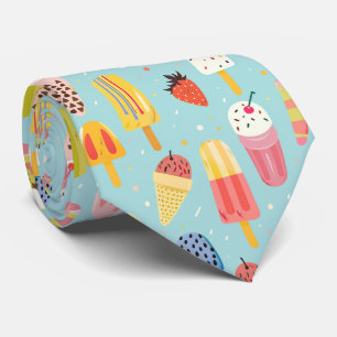 Cravate motif cool carrelé crème glacée