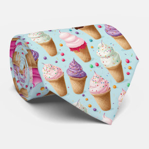 Cravate motif cool carrelé crème glacée