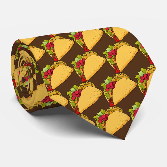 Cravate motif cool carrelé taco (Roulé)