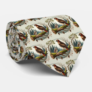 Cravate Motif cool de hibou aigle carrelé