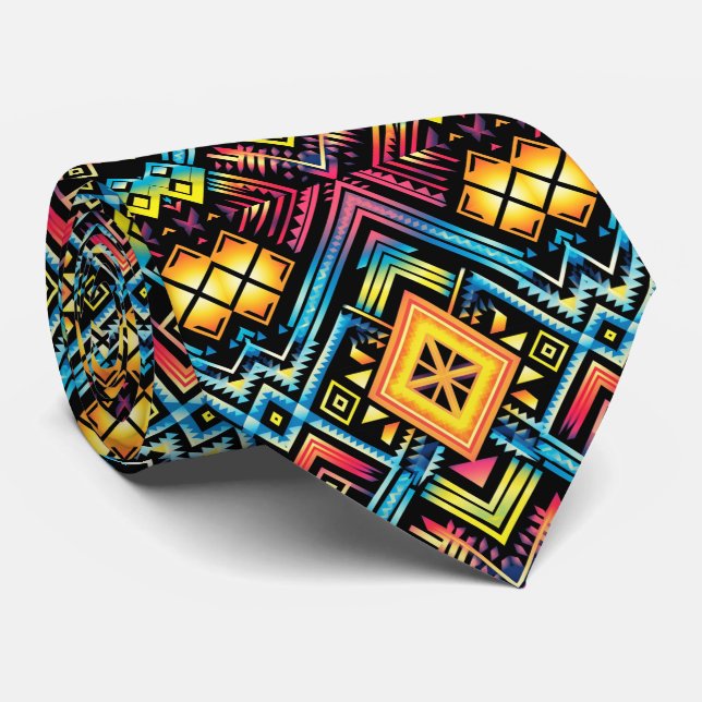 Cravate motif cool en aztèque (Roulé)