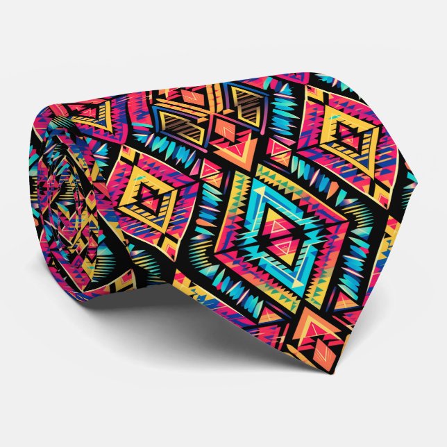 Cravate motif cool en aztèque (Roulé)