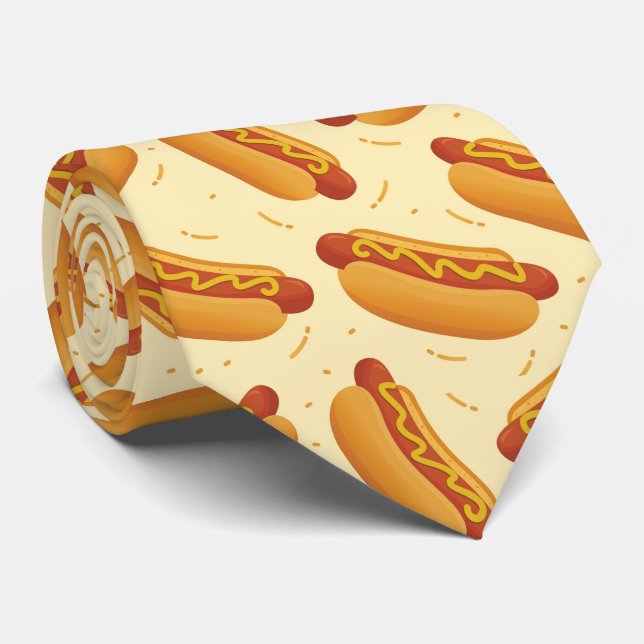 Cravate motif cool hot-dog (Roulé)