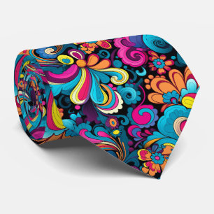 Cravate motif cool rétro carrelé