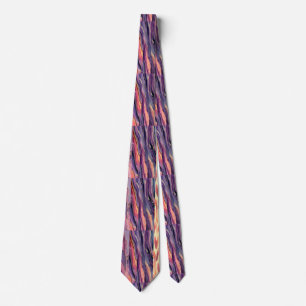 Cravate motif corail et violet