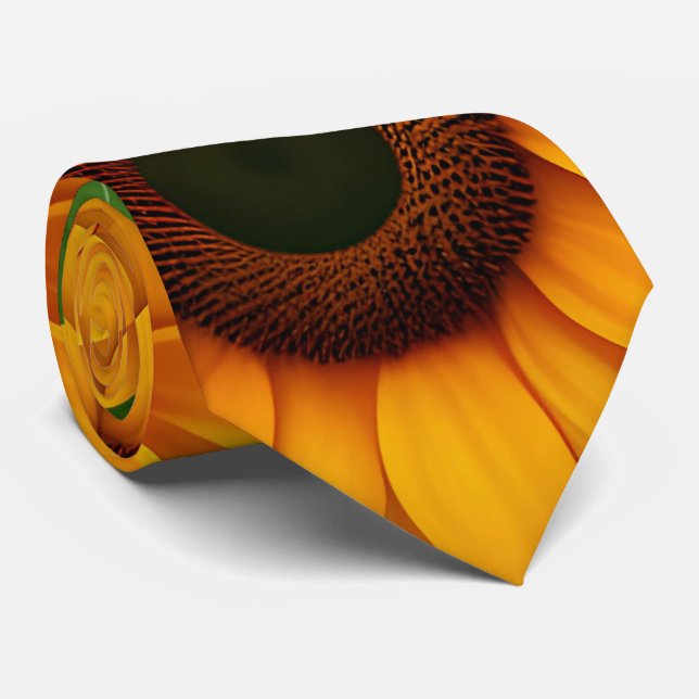 Cravate Motif couleur Sunflower Farm 3D (Roulé)