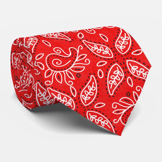 Cravate motif Country Red Paisley (Roulé)