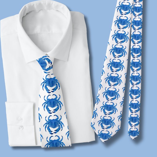 Cravate Motif Crabe Bleu (Blue crab tie)