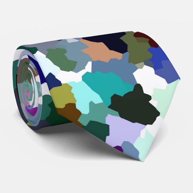 Cravate Motif cristal Abstrait multicolore (Roulé)