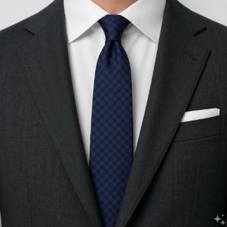 Cravate Motif croate en carton bleu et noir