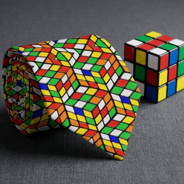 Cravate Motif Cubes Colorés (Créateur téléchargé)