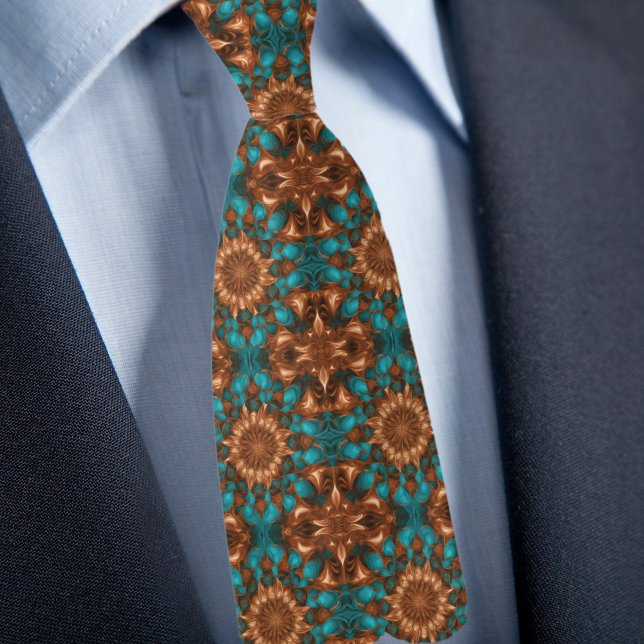 Cravate Motif cuivre et turquoise (Créateur téléchargé)