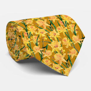 Cravate Motif Daffodique d'été