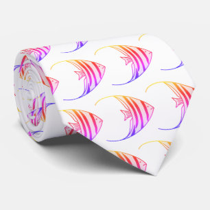 Cravate Motif d'ange de mer rose amusant