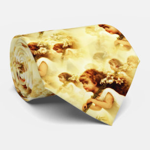Cravate Motif d'Angel Angélique Vintage