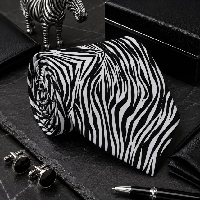 Cravate Motif d'animal sauvage zèbre classique (Créateur téléchargé)