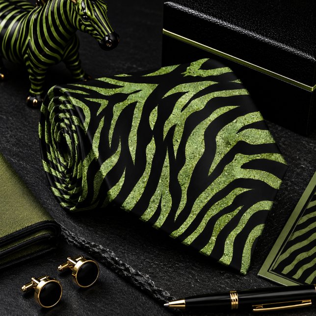 Cravate Motif d'animal sauvage Zèbre scintillant (Créateur téléchargé)