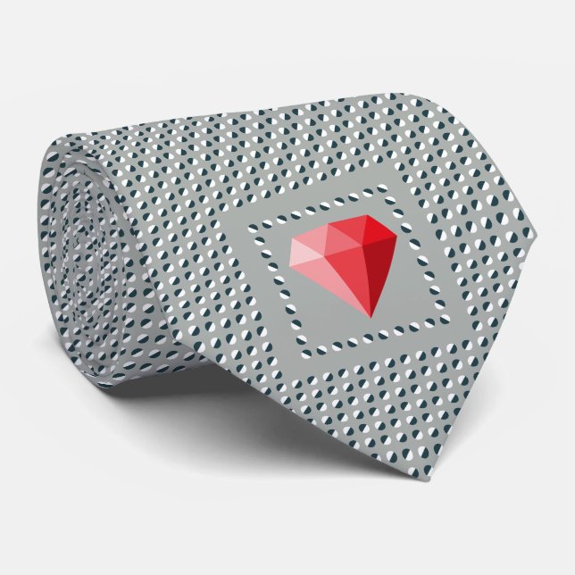 Cravate Motif dansant Illusion d'optique Rubis  (Roulé)