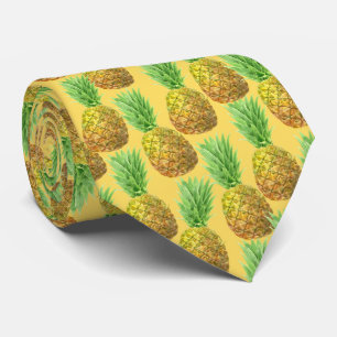 Cravate motif d'aquarelle ananas