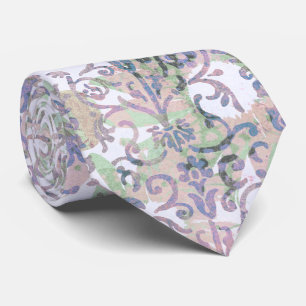 Cravate Motif d'aquarelle moderne Lavender Floral Damask