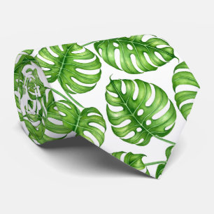 Cravate Motif d'aquarelle Monstera