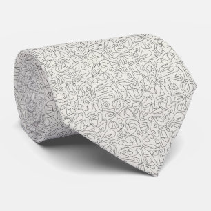Cravate Motif d'art en ligne continue minimal