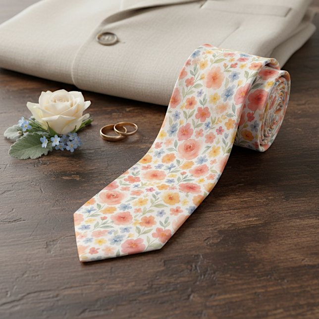 Cravate Motif d'art floral chic et élégant (Créateur téléchargé)