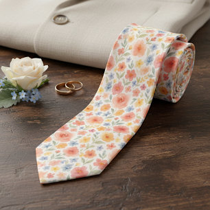 Cravate Motif d'art floral chic et élégant