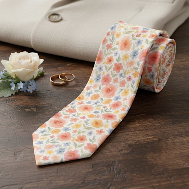 Cravate Motif d'art floral chic et élégant (Créateur téléchargé)