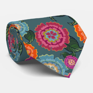 Cravate Motif d'art floral de prairie chintz