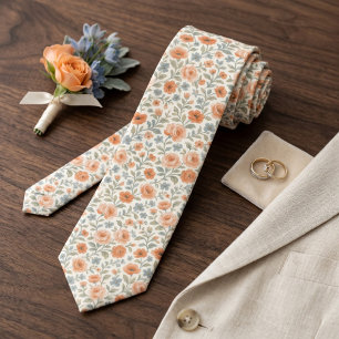 Cravate Motif d'art floral français chic décontracté migno