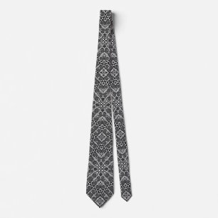 Cravate Motif d'art géométrique noir