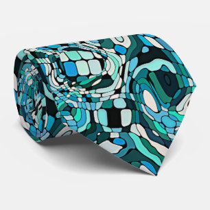 Cravate Motif d'art mosaïque vintage milieu du siècle Hip