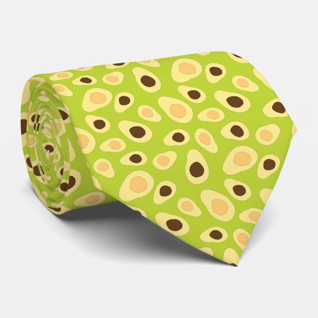Cravate motif d'avocat vert (Roulé)