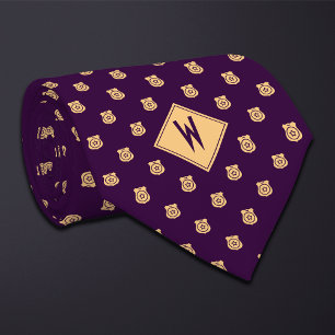 Cravate Motif de badge de police violet