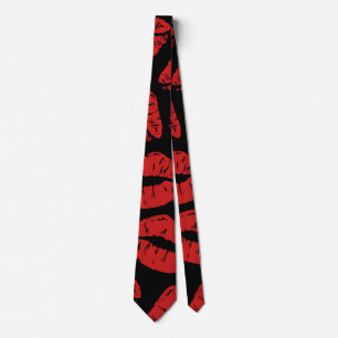Cravate Motif de baisers de rouge à lèvres rouge mignon