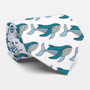 Cravate Motif de baleine bleue