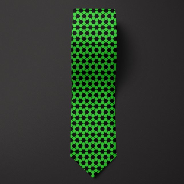 Cravate Motif de balle de Football vert citron (Créateur téléchargé)