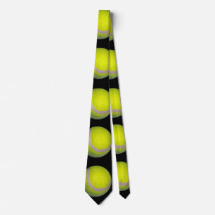Cravate Motif de balle de tennis noir jaune,