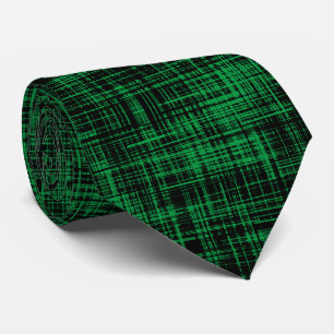 Cravate Motif de bande Abstrait noir et vert