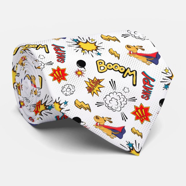 Cravate Motif de bande dessinée (Roulé)