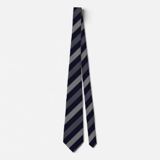 Cravate Motif de bande diagonale en noir, charbon et Gr