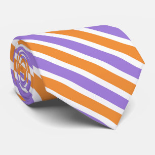 Cravate motif de bande violet orange cool