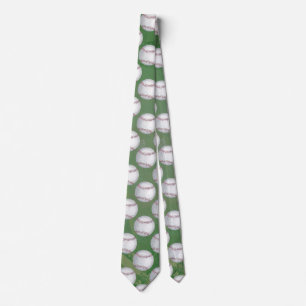 Cravate Motif de baseball sur Green
