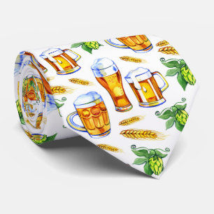 Cravate motif de bière carrelé cool