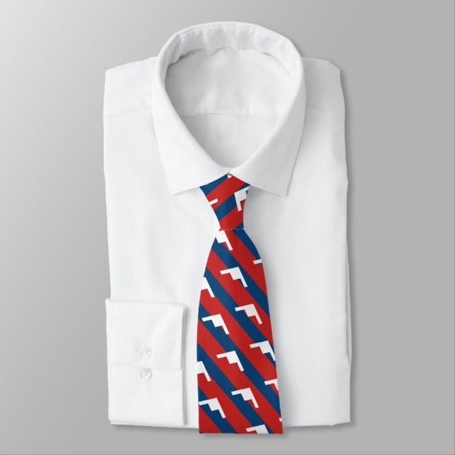 Cravate Motif de bombardement rouge et bleu B-21 (Attaché)