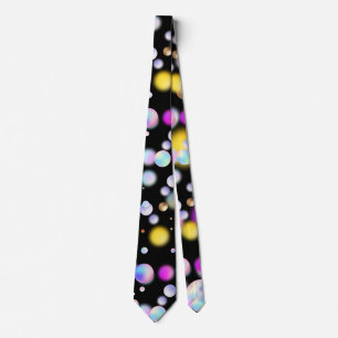 Cravate motif de boules flottantes 3D. BG noir