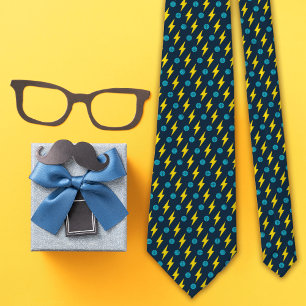 Cravate Motif de boulon de basket-ball et de foudre de la